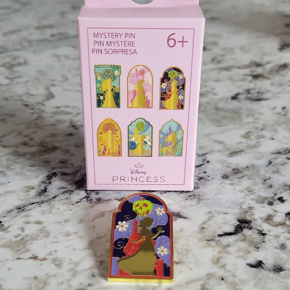 Disney Snow White Enchanted Pin with Gold and Red